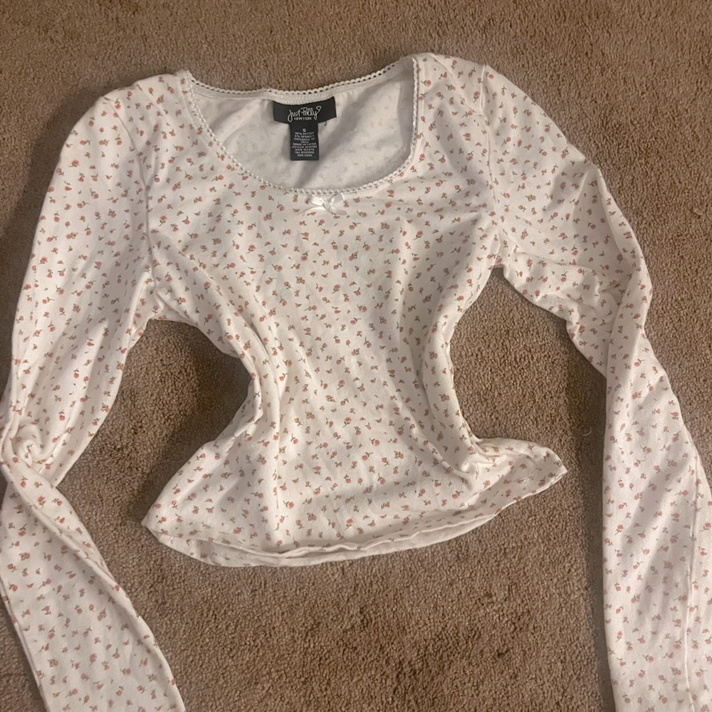 Just Polly NY “coquette” long sleeve top women’s